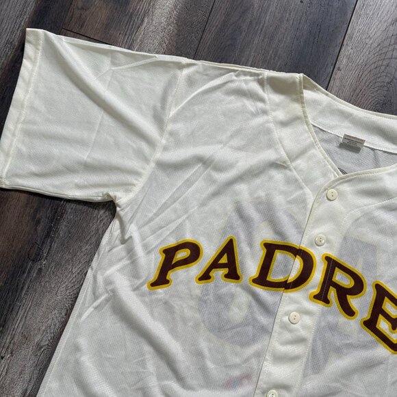 San Diego Padres 40th Anniversary 2009 Pet Co Sga Button Down Cream Jersey XL - Picture 5 of 14